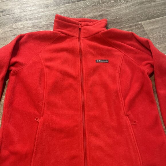 Columbia Women’s Plus Size Long Sleeve Fleece Full Zip  Red 1X - Picture 6 of 10